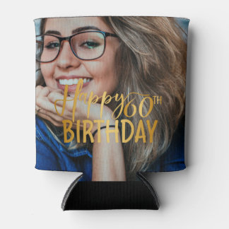 Gelukkige 60ste Verjaardag Script gepersonaliseerd Blikjeskoeler