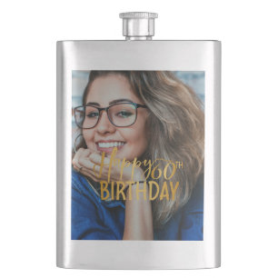 Gelukkige 60ste Verjaardag Script gepersonaliseerd Flacon