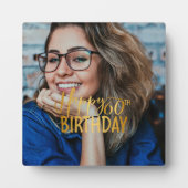 Gelukkige 60ste Verjaardag Script gepersonaliseerd Fotoplaat (Voorkant)