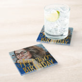 Gelukkige 60ste Verjaardag Script gepersonaliseerd Glazen Onderzetter (Schuin)