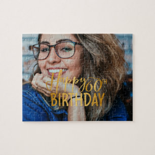 Gelukkige 60ste Verjaardag Script gepersonaliseerd Legpuzzel
