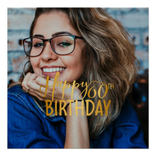 Gelukkige 60ste Verjaardag Script gepersonaliseerd Perfect Poster
