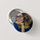 Gelukkige 60ste Verjaardag Script gepersonaliseerd Ronde Button 3,2 Cm (Voorkant /achterkant)