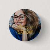 Gelukkige 60ste Verjaardag Script gepersonaliseerd Ronde Button 3,2 Cm (Voorkant)