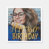 Gelukkige 60ste Verjaardag Script gepersonaliseerd Servet (Voorkant)