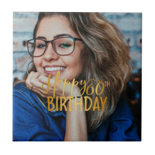 Gelukkige 60ste Verjaardag Script gepersonaliseerd Tegeltje