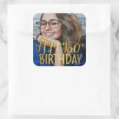 Gelukkige 60ste Verjaardag Script gepersonaliseerd Vierkante Sticker (Tas)