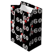 Gelukkige 60ste Verjaardagsballonnen Medium Gift B Medium Cadeauzakje (Voorkant Gekanteld)
