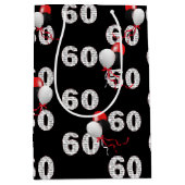 Gelukkige 60ste Verjaardagsballonnen Medium Gift B Medium Cadeauzakje (Voorkant)