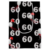 Gelukkige 60ste Verjaardagsballonnen Medium Gift B Medium Cadeauzakje (Achterkant)