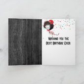 Gelukkige 60ste verjaardagsnota die op hout wordt  kaart (Binnen)