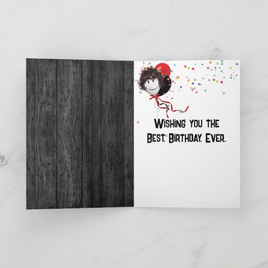 Gelukkige 60ste verjaardagsnota die op hout wordt  kaart (Binnen)