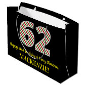 Gelukkige 62e Verjaardag & Vrolijk Kerstmis, Douan Groot Cadeauzakje (Achterkant Gekanteld)