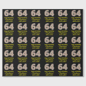 Gelukkige 64ste Verjaardag & Vrolijk Kerstmis, Dou Cadeaupapier (Vlak)