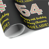 Gelukkige 64ste Verjaardag & Vrolijk Kerstmis, Dou Cadeaupapier (Rol Hoek)