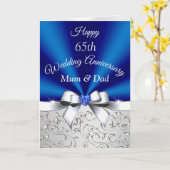 Gelukkige 65e Bruiloft Jubileum Kaarten, Mam en Pa Kaart (Gele Bloem)