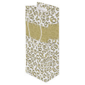 Gelukkige 65e Verjaardag Goud/Wit 65 Nummerpatroon Wijn Cadeautas (Achterkant Gekanteld)