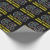 Gelukkige 65e verjaardag, Leuk Kleurrijk Sterren P Cadeaupapier (Hoek)