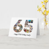 Gelukkige 65e Verjaardag Nummer 65 Aangepaste Foto Kaart (Gele Bloem)