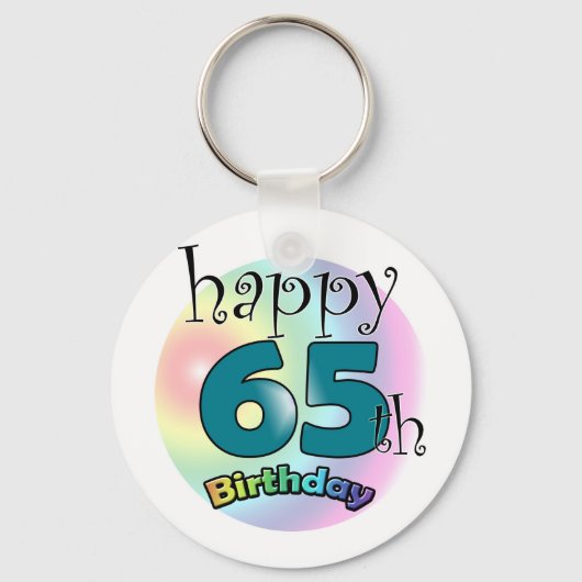 Gelukkige 65ste verjaardag (blauw) sleutelhanger (Voorkant)