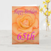 Gelukkige 65ste Verjaardag Bloem Kaart (Gele Bloem)