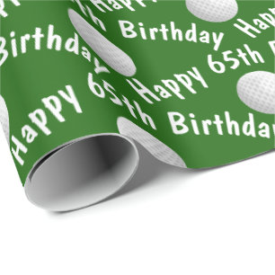 Gelukkige 65ste Verjaardag golfballen Cadeaupapier