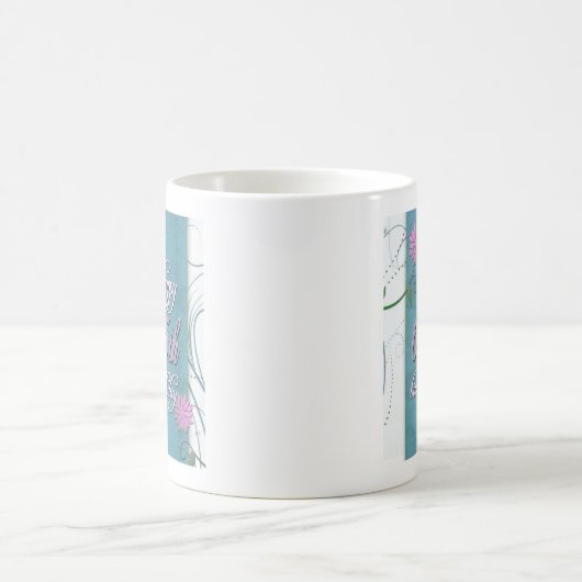 Gelukkige 65ste verjaardag met leuke bloemen koffiemok (Center)