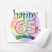 Gelukkige 65ste verjaardag (roze) muismat (Met muis)