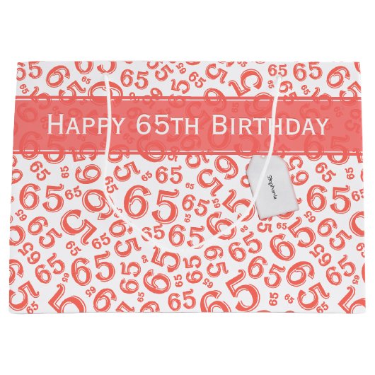 Gelukkige 65ste Verjaardagsfeestnummer Patroon Kor Groot Cadeauzakje (Voorkant)