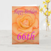 Gelukkige 66e Verjaardag Bloem Kaart (Gele Bloem)