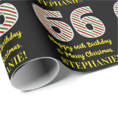 Gelukkige 66e Verjaardag & Vrolijke Kerstmis, Doua Cadeaupapier (Rol Hoek)