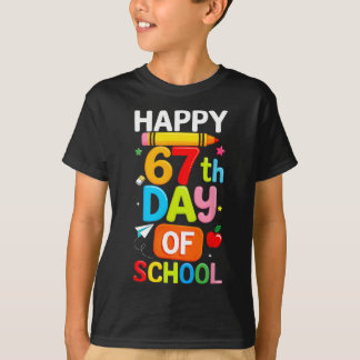 Gelukkige 67e schooldag leraar kinderen zes zeven  t-shirt