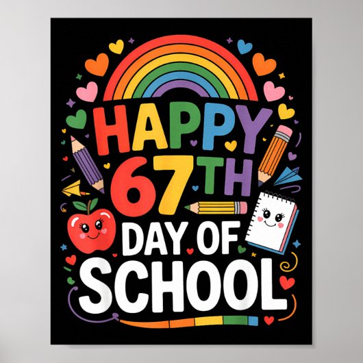 Gelukkige 67e schooldag Meme 67 dagen school Ra Poster (Voorkant)