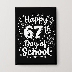 Gelukkige 67e schooldag Onderwijzer Schattige Klas Button
