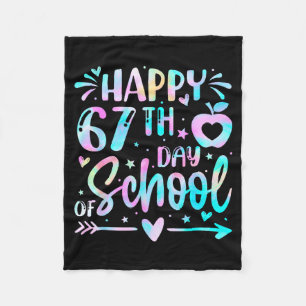 Gelukkige 67e schooldag Tie Dye Regenboog 67 dagen Fleece Deken