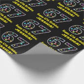 Gelukkige 67e verjaardag, Leuk Kleurrijk Sterren P Cadeaupapier (Hoek)