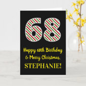 Gelukkige 68ste Verjaardag & Vrolijk Kerstmis, Dou Kaart (Gele Bloem)