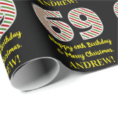 Gelukkige 69e Verjaardag & Vrolijke Kerstmis, Doua Cadeaupapier (Rol Hoek)