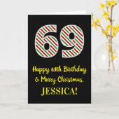 Gelukkige 69e Verjaardag & Vrolijke Kerstmis, Doua Kaart (Gele Bloem)