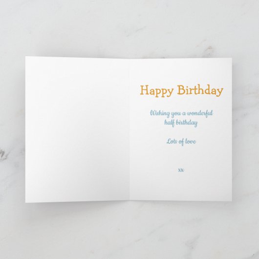 Gelukkige 6 Maanden Verjaardag Pinguïn en Moon Blu Kaart (Binnen)