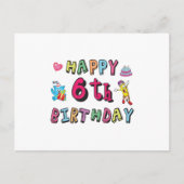 Gelukkige 6e verjaardag 6 jaar verjaardag surprise briefkaart (Voorkant)