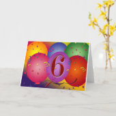 Gelukkige 6e verjaardag ballonnen! kaart (Gele Bloem)
