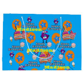 Gelukkige 6e Verjaardag Gift Bag #6 Blauw Groot Cadeauzakje (Achterkant)