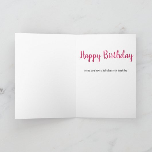 Gelukkige 6e Verjaardag Schattigee Puppy Dog Roze Kaart (Binnen)