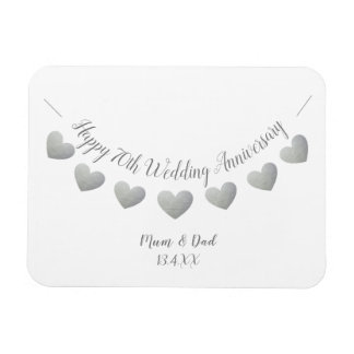 Gelukkige 70e bruiloft Jubileum Platinum Mum & Pap Magneet