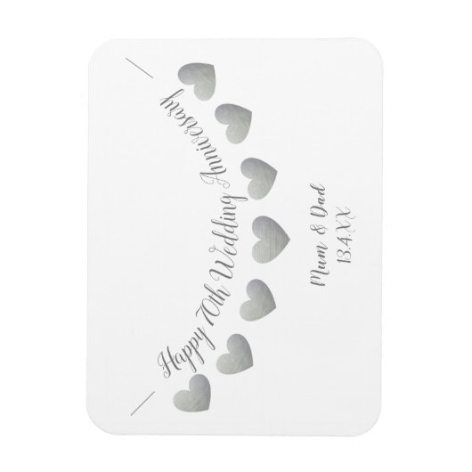 Gelukkige 70e bruiloft Jubileum Platinum Mum & Pap Magneet (Verticaal)