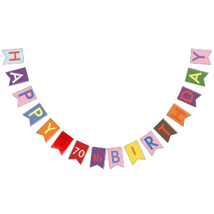 Gelukkige 70e verjaardag bunting vlaggen vlaggetjes