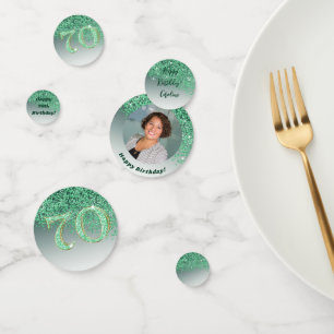 Gelukkige 70e verjaardag Chic Falling Green Glitte Confetti