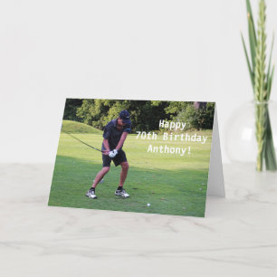 Gelukkige 70e verjaardag Golfer Sport Foto Bedankkaart