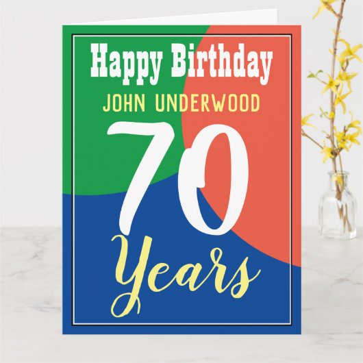 Gelukkige 70e verjaardag Kaart (Gele Bloem)